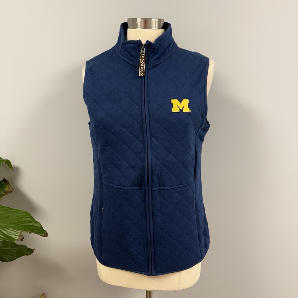 NWT Michigan Wolverines Quilted Best Cotton Women's L Summit Sportswear  *read